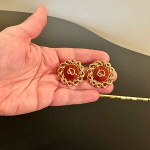 St. John Authentic Runway Vintage Retro Iconic Classic RARE Enamel Clip Earrings